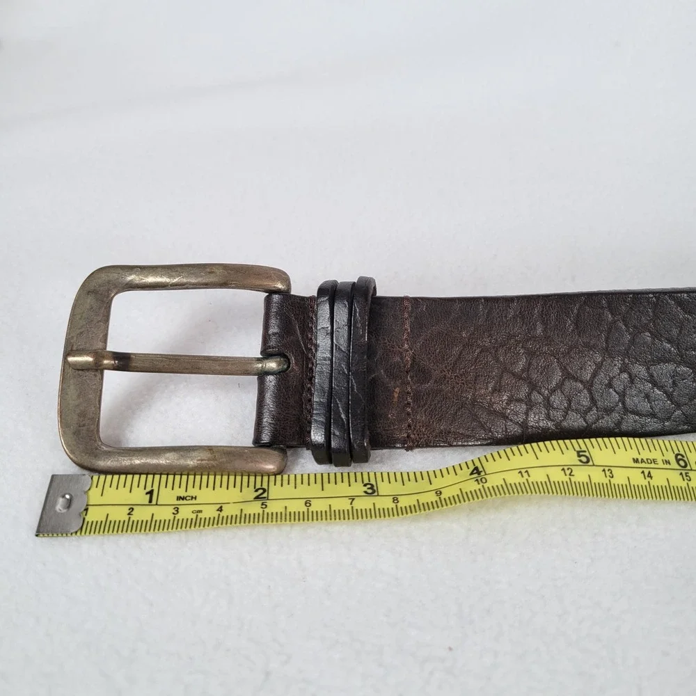 POST & CO Mens Rustic Italian Distressed Leather Western Belt Size 32 Brown